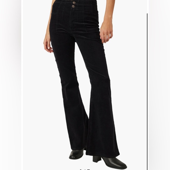 Free People Jayde Cord High Rise Flare Black Corduroy Pants - Picture 5 of 16